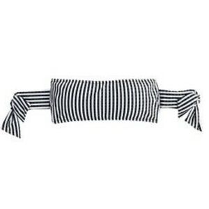 New Seersucker J.Crew Off the Shoulder Black & White Striped Bikini top